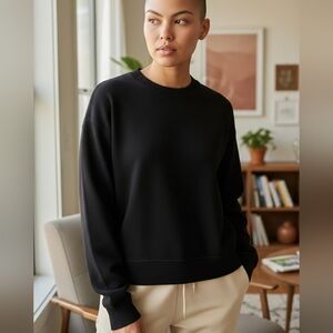 EUC Zara Size Large Black Ribbed Mock Turtlneck Tshirt!